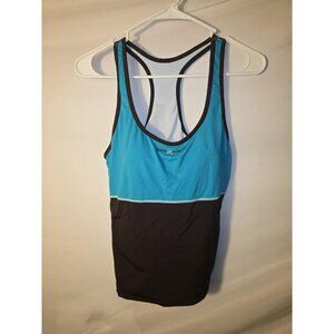ZeroXPosur Womens Running Top Tank Bra Shirt Teal Brown Size 14 Large Active